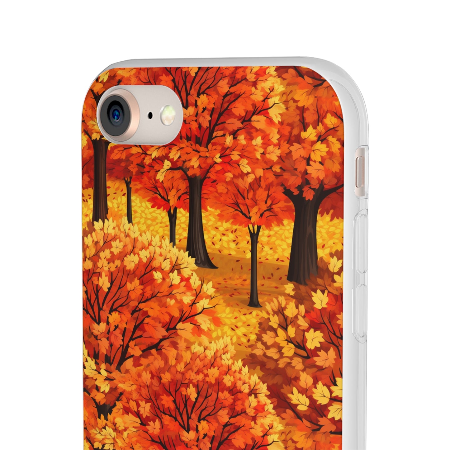 Impasto-Style Woodlands: High-Contrast Autumn Foliage - Flexible Phone Case