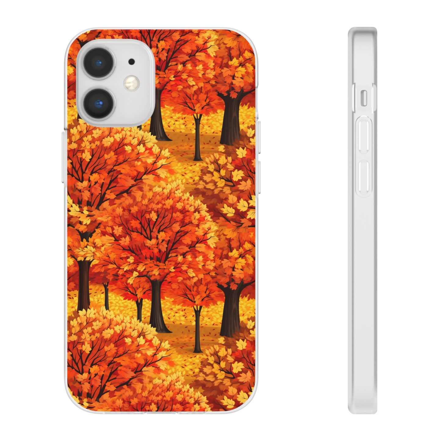 Impasto-Style Woodlands: High-Contrast Autumn Foliage - Flexible Phone Case