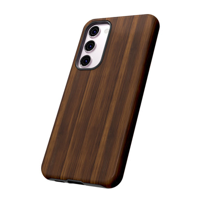 Luxurious Faux Dark Walnut Essence Phone Case - Rich and Refined Natural Wood Design - Tough Cases