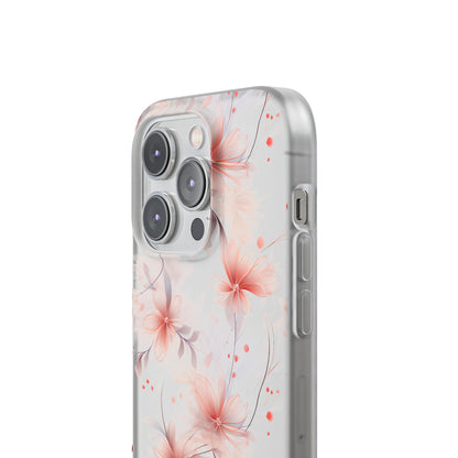 Whispering Petals: Subtle Grey & Pastel Red Gradient Phone Case