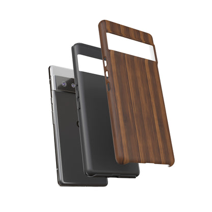 Luxurious Faux Dark Walnut Essence Phone Case - Rich and Refined Natural Wood Design - Tough Cases