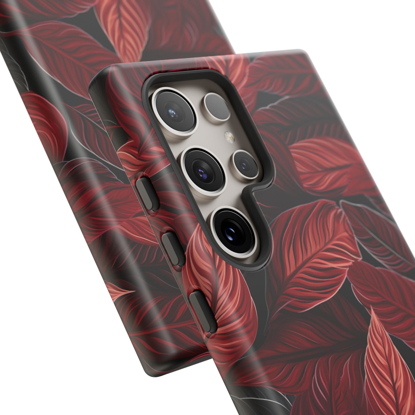 Scarlet Whispers: Lush Autumn Colours in Botanical Bliss - Tough Phone Case