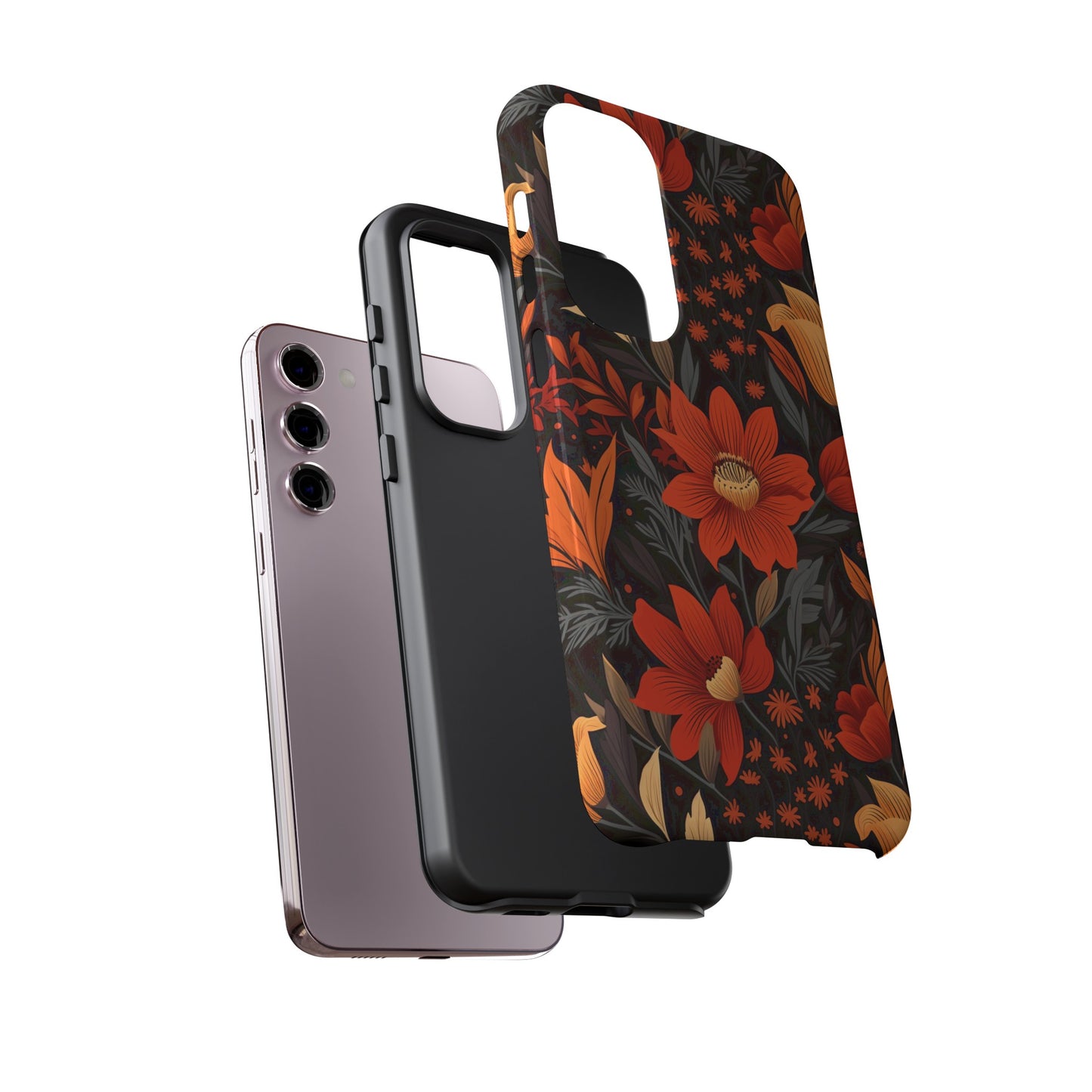 Autumn Blossom Noir: A Dark Floral Canvas Tough Case