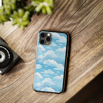 Boundless Azure Horizon - Calm Sky Design Soft Phone Case for IPhone, Samsung, and Google Pixel Phone Case Pattern Symphony   