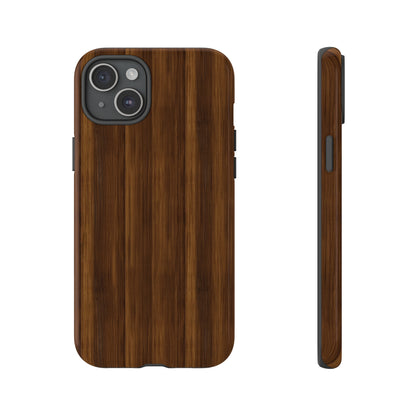 Luxurious Faux Dark Walnut Essence Phone Case - Rich and Refined Natural Wood Design - Tough Cases