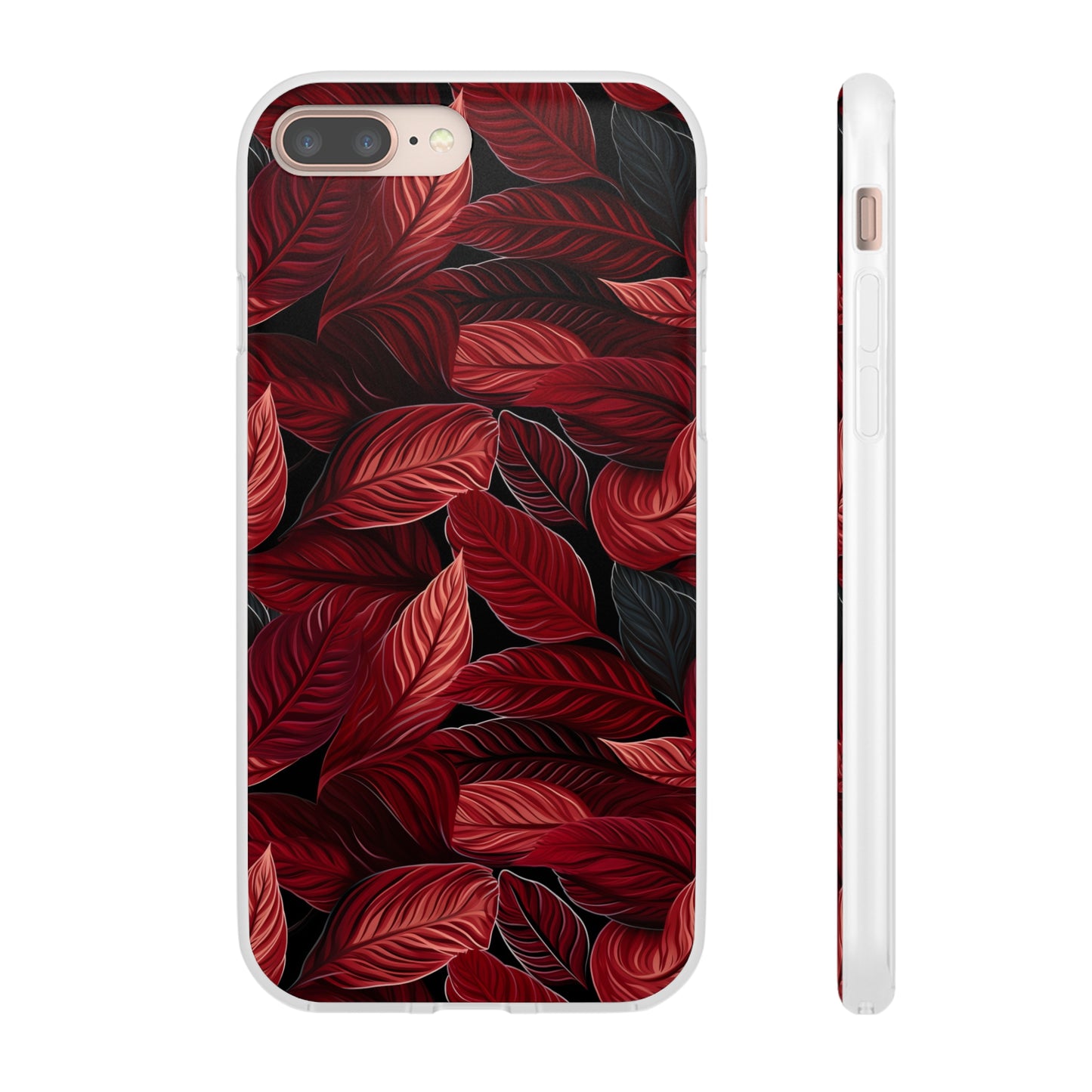 Scarlet Whispers: Lush Autumn Colours in Botanical Bliss - Flexible Phone Case