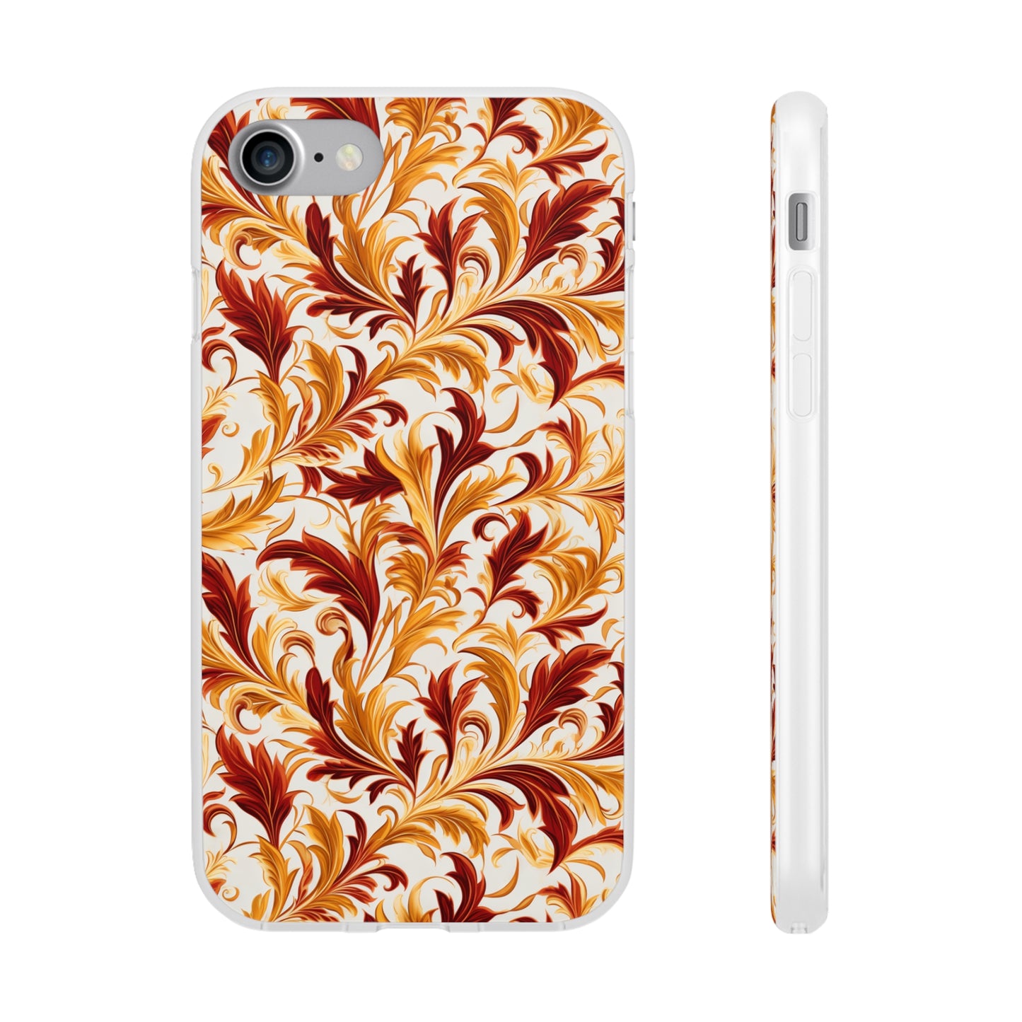 Swirling Autumn: Vortexes of Fall Foliage in Gold and Bronze - Flexible Phone Case