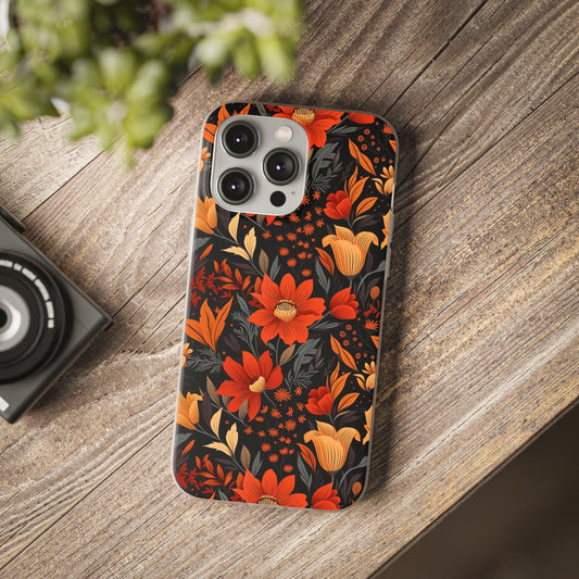 Autumn Blossom Noir: A Dark Floral Canvas Flexi Case