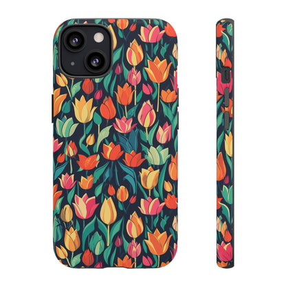 Tulip Medley Tough Phone Case - Vibrant Spring Floral Design