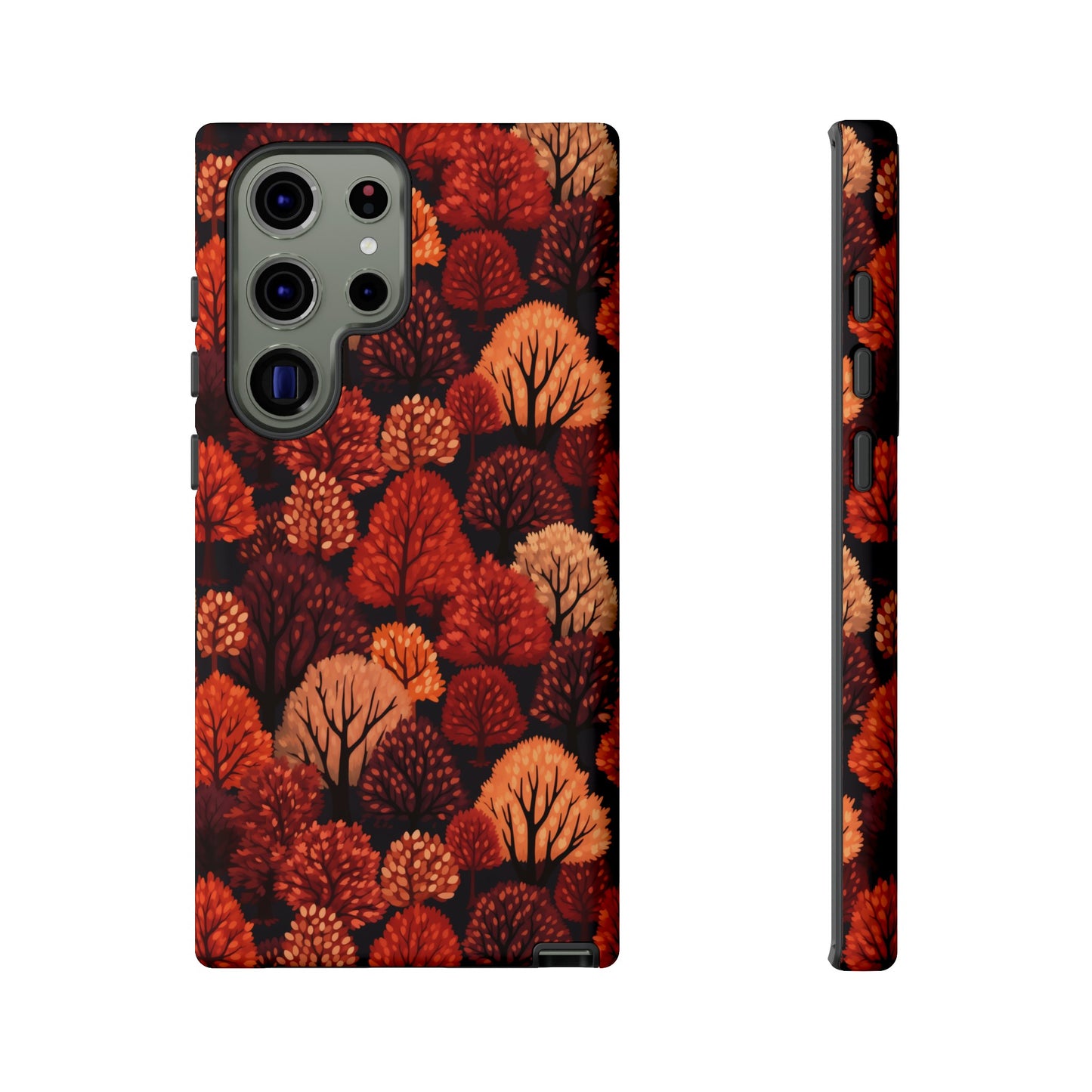 Crimson Forest: Autumn Trees in Vibrant Detail - Tough Phone Case