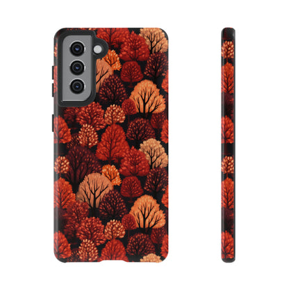 Crimson Forest: Autumn Trees in Vibrant Detail - Tough Phone Case