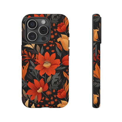 Autumn Blossom Noir: A Dark Floral Canvas Tough Case