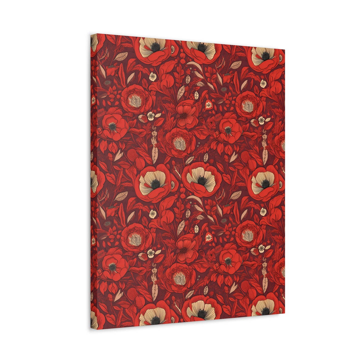 Radiant Spring Blossoms - Vibrant Red Floral Design - Wall Art Canvas