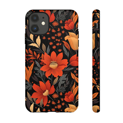 Autumn Blossom Noir: A Dark Floral Canvas Tough Case