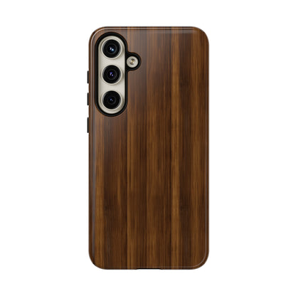 Luxurious Faux Dark Walnut Essence Phone Case - Rich and Refined Natural Wood Design - Tough Cases