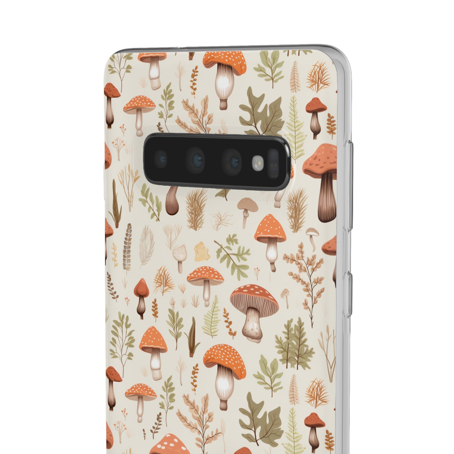 Mushroom Haven - Autumnal Tones Botanical illustration - Flexible Phone Case