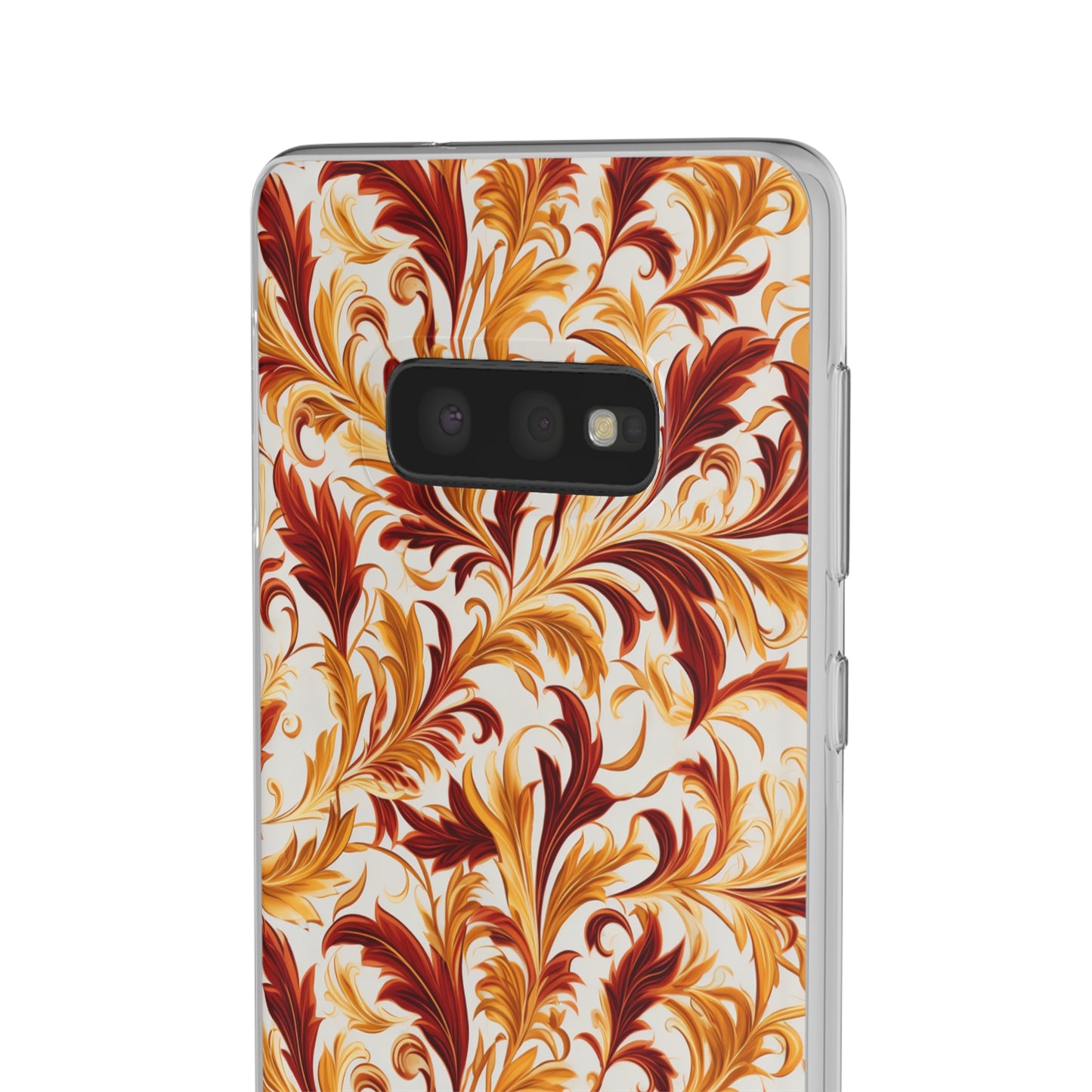 Swirling Autumn: Vortexes of Fall Foliage in Gold and Bronze - Flexible Phone Case