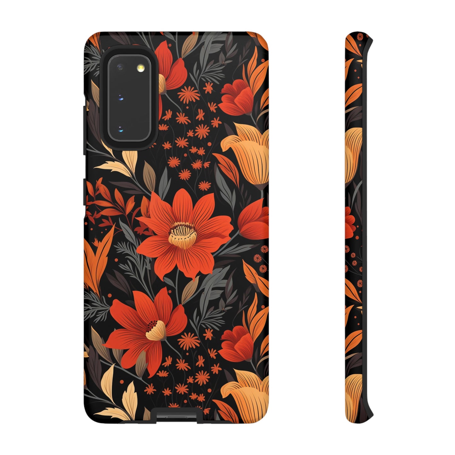 Autumn Blossom Noir: A Dark Floral Canvas Tough Case