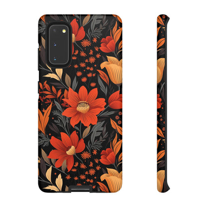 Autumn Blossom Noir: A Dark Floral Canvas Tough Case