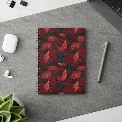 Scarlet Whispers: Lush Autumn Colours in Botanical Bliss - Notebook (A5)