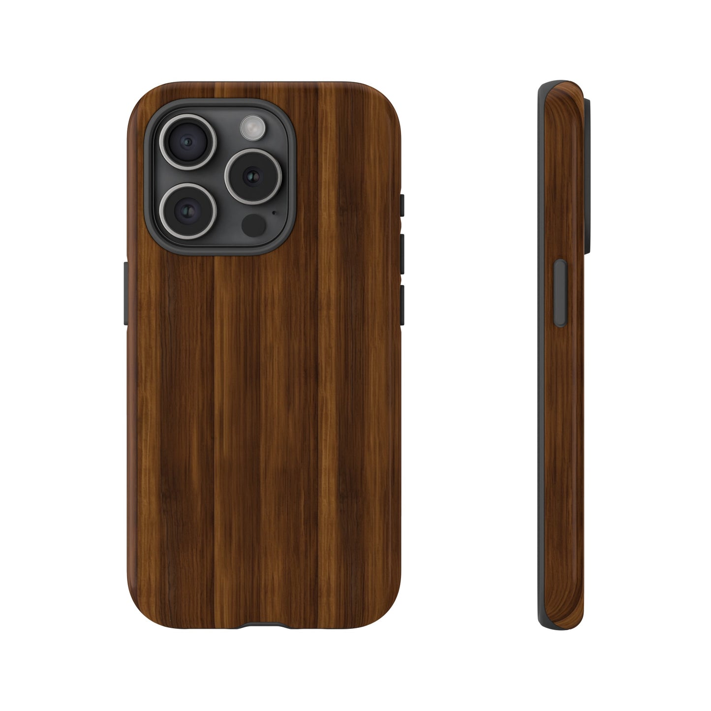 Luxurious Faux Dark Walnut Essence Phone Case - Rich and Refined Natural Wood Design - Tough Cases