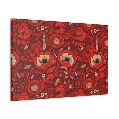 Radiant Spring Blossoms - Vibrant Red Floral Design - Wall Art Canvas