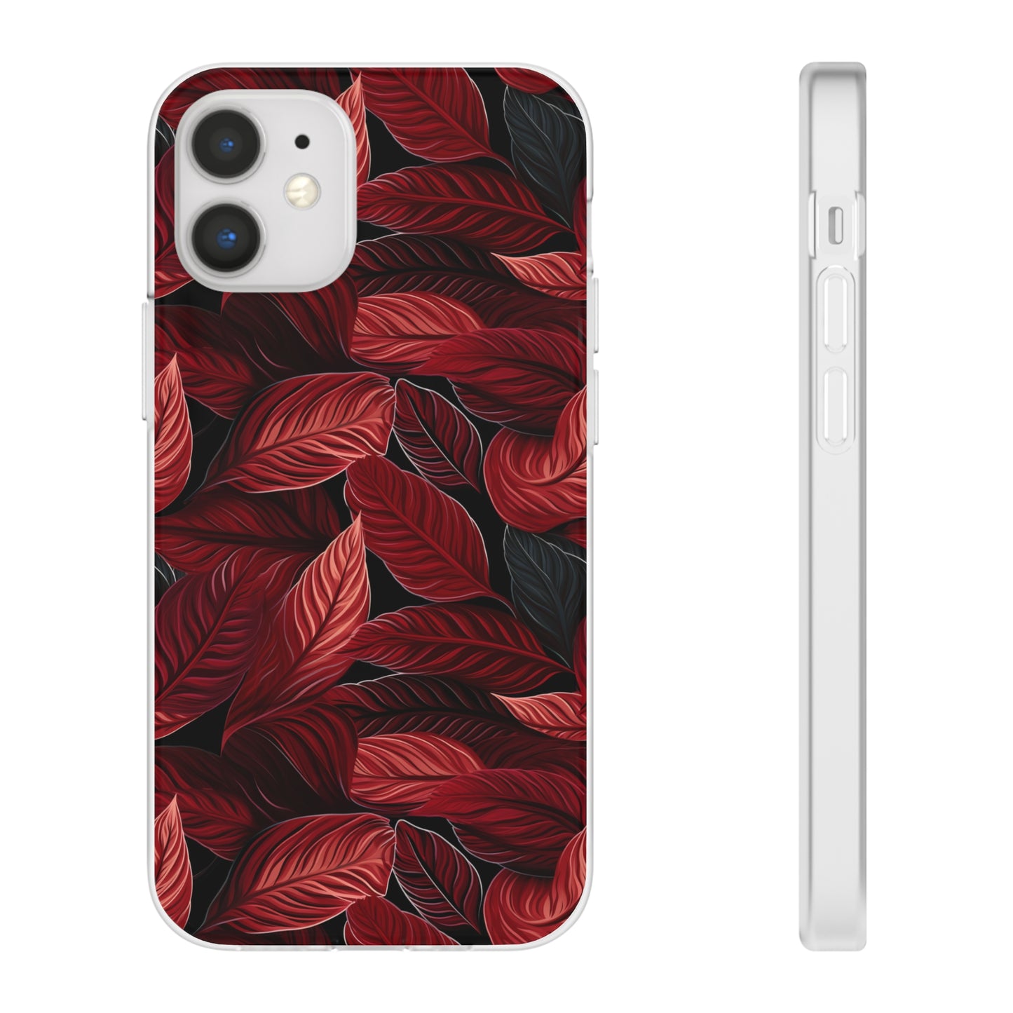 Scarlet Whispers: Lush Autumn Colours in Botanical Bliss - Flexible Phone Case