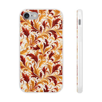 Swirling Autumn: Vortexes of Fall Foliage in Gold and Bronze - Flexible Phone Case