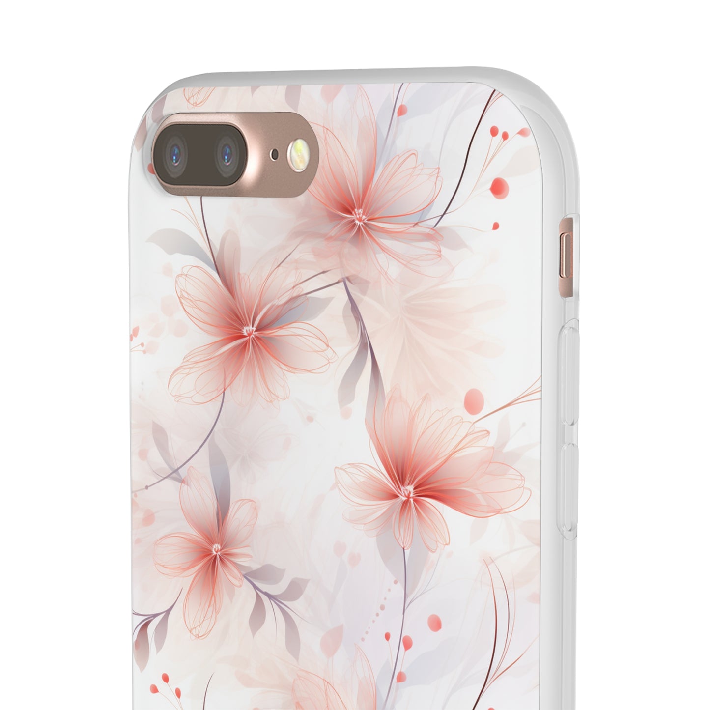 Whispering Petals: Subtle Grey & Pastel Red Gradient Phone Case