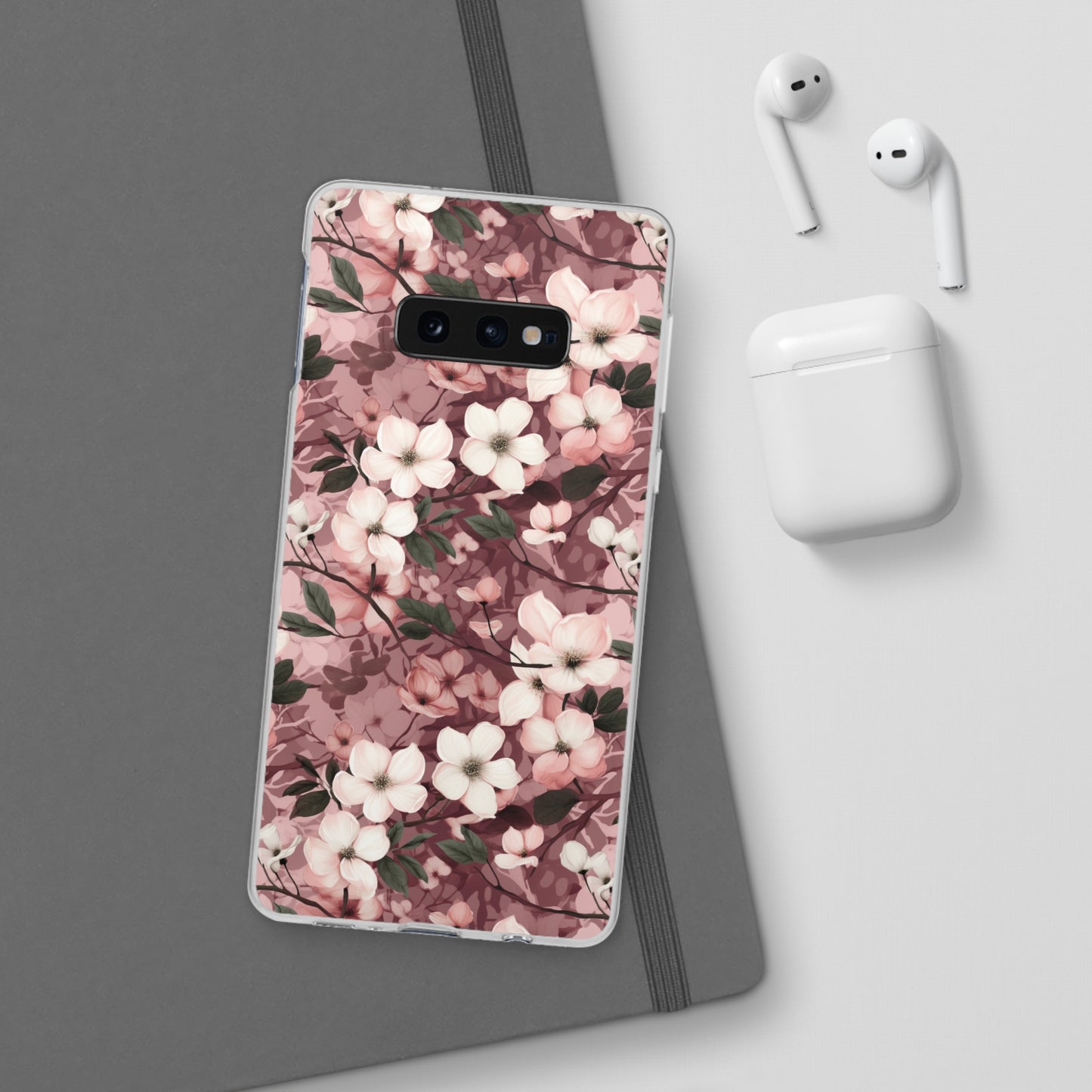 Sparse Dogwood Blossom Phone Case - Elegant Floral Design for Your Smartphone - Flexi Cases Phone Case Pattern Symphony Samsung Galaxy S10E with gift packaging  