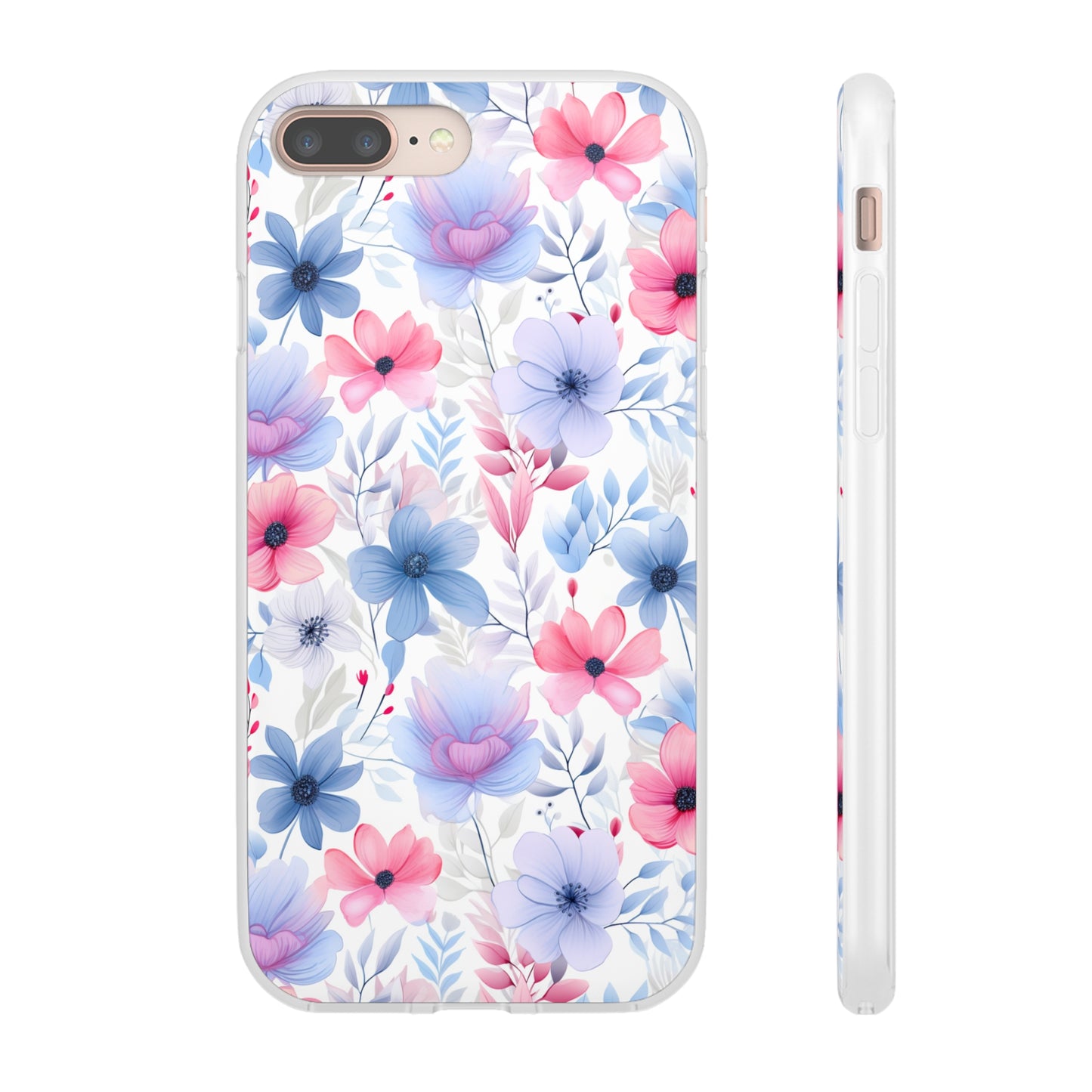 Floral Whispers - Soft Hues of Violets, Pinks, and Blues - Flexi Phone Case Phone Case Pattern Symphony   