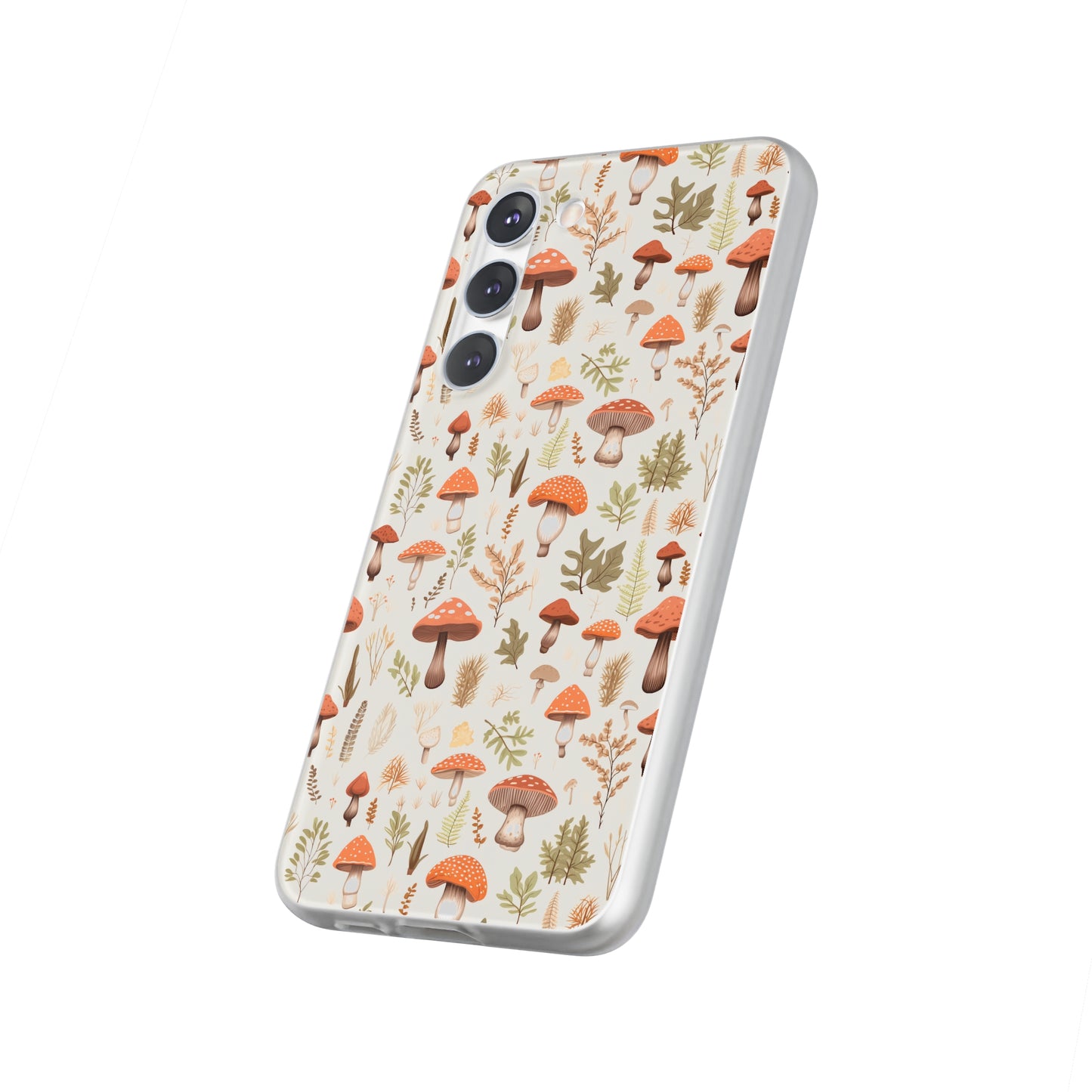 Mushroom Haven - Autumnal Tones Botanical illustration - Flexible Phone Case