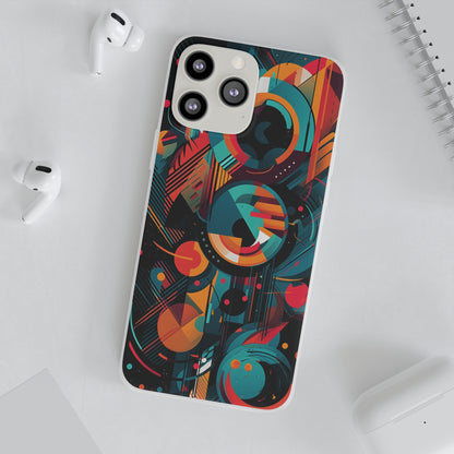 Vibrant Geometric Fusion Phone Case - Bold Squares & Circles Design - Flexi Cases Phone Case Pattern Symphony iPhone 13 Pro Max with gift packaging  