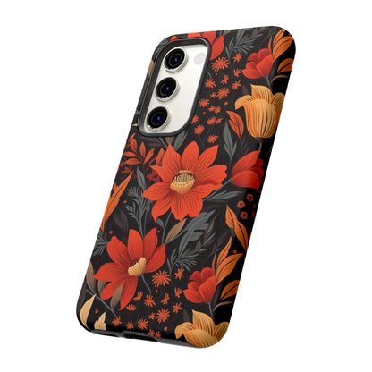 Autumn Blossom Noir: A Dark Floral Canvas Tough Case