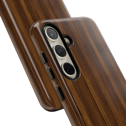 Luxurious Faux Dark Walnut Essence Phone Case - Rich and Refined Natural Wood Design - Tough Cases