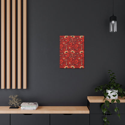 Radiant Spring Blossoms - Vibrant Red Floral Design - Wall Art Canvas