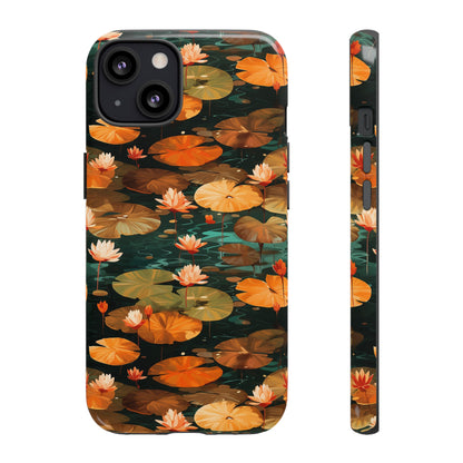 Orange Lotus Whisper: Autumn on the Water - Tough Phone Case