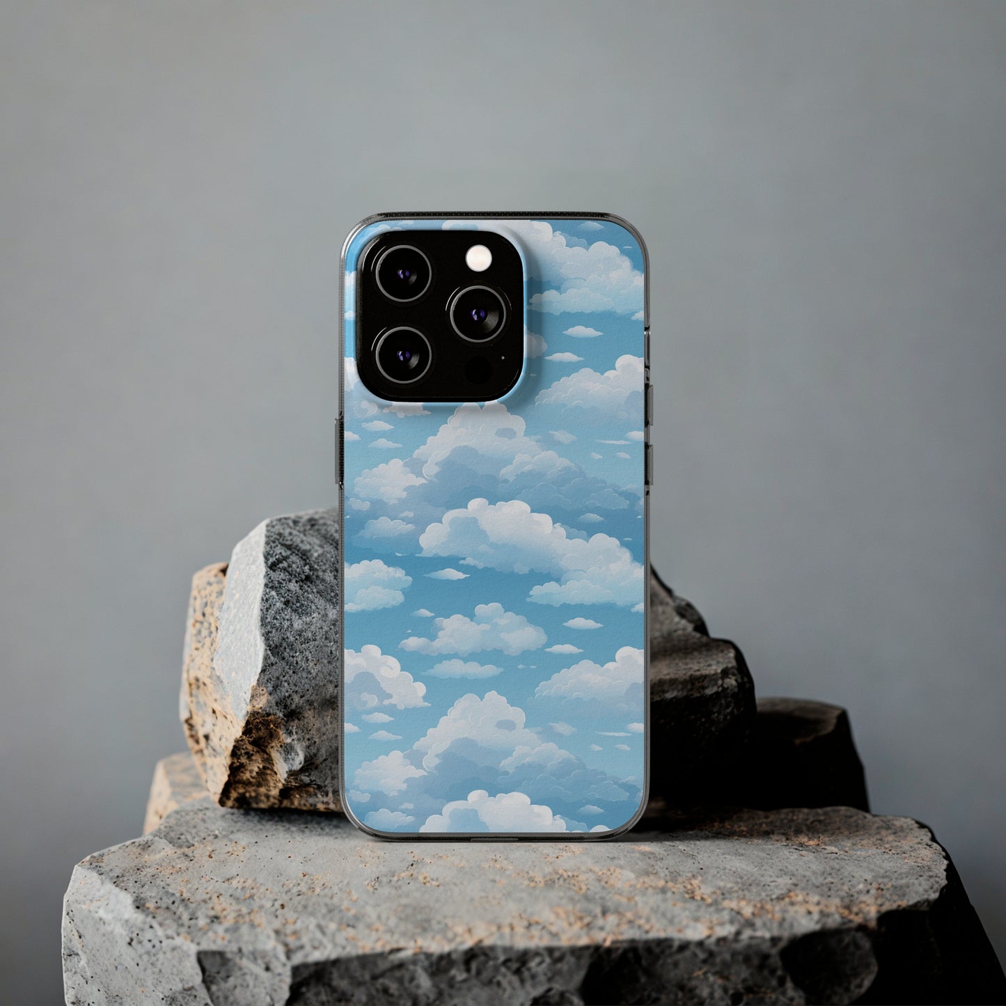 Boundless Azure Horizon - Calm Sky Design Soft Phone Case for IPhone, Samsung, and Google Pixel Phone Case Pattern Symphony   