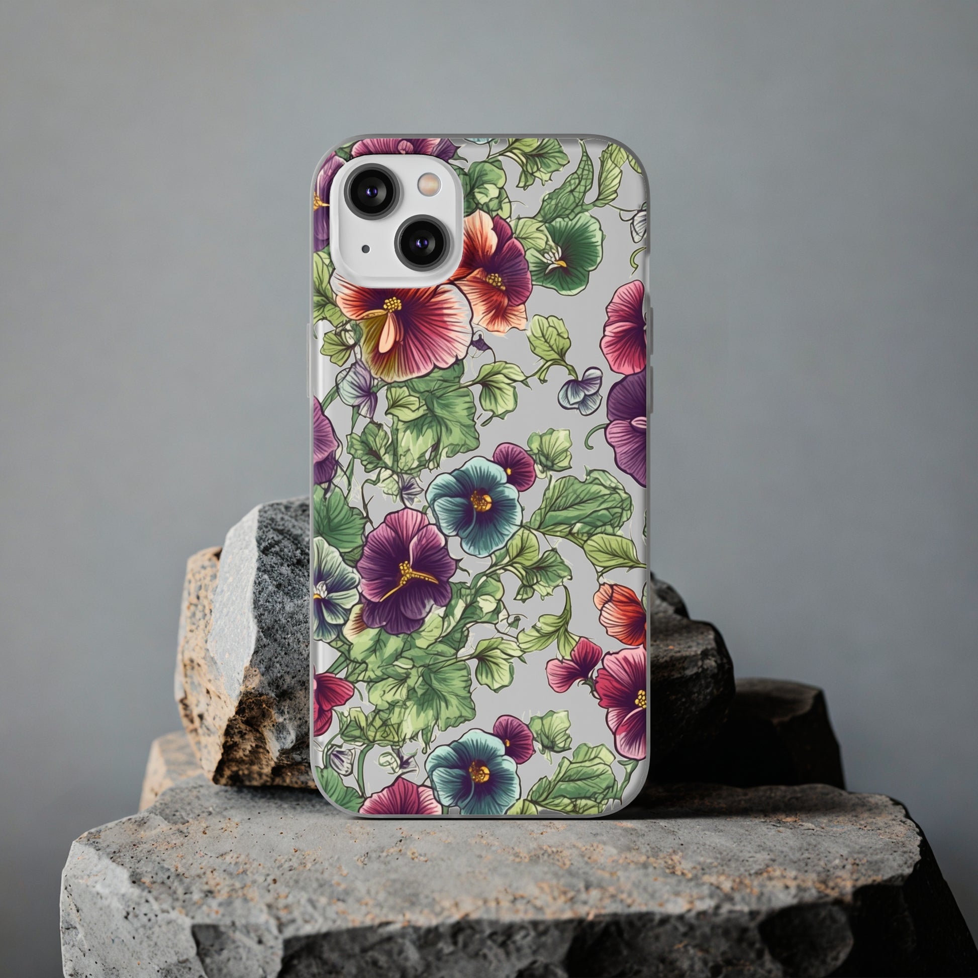 Watercolour Pansy Phone Case - Delicate Floral Elegance - Spring Collection - Flexi Cases Phone Case Pattern Symphony   