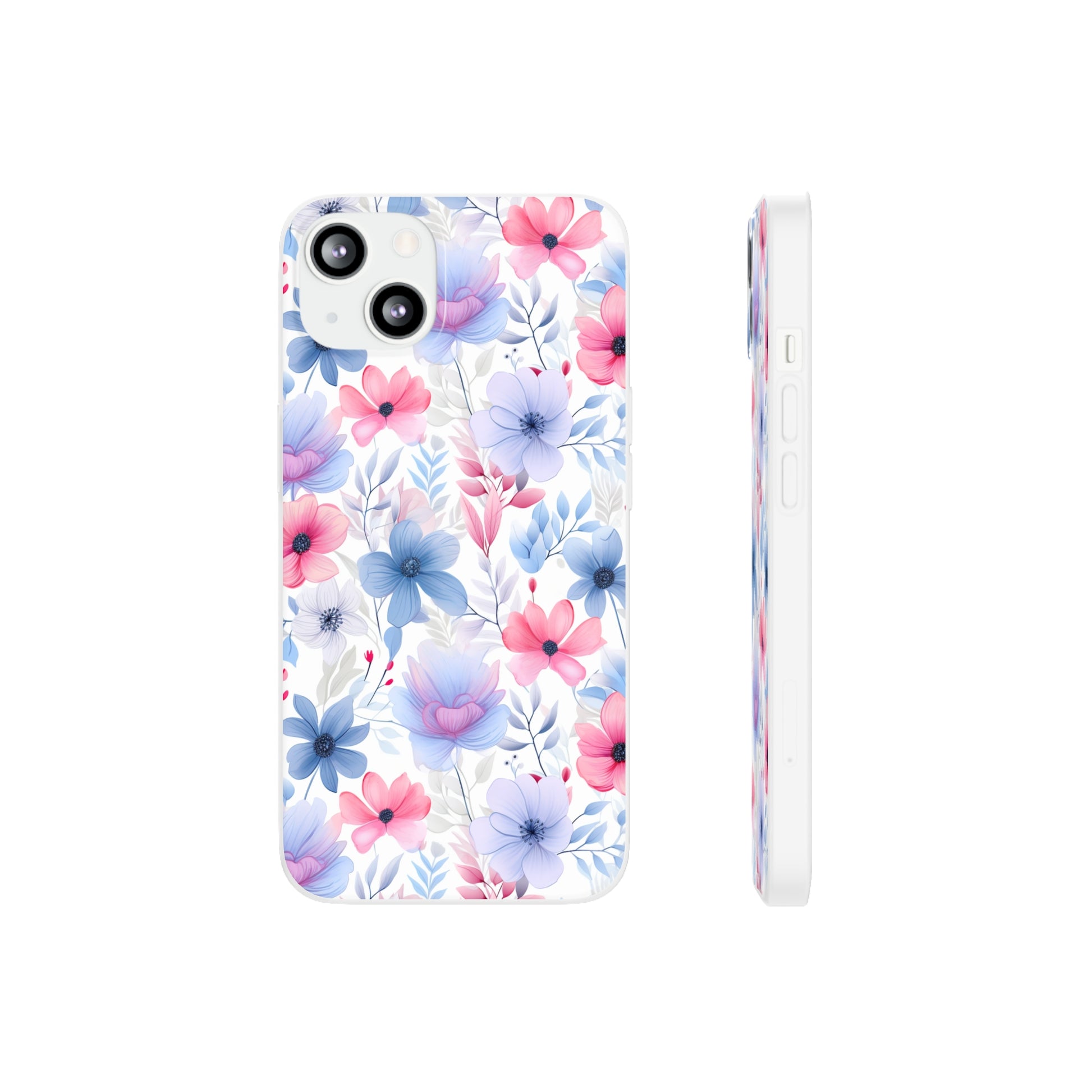 Floral Whispers - Soft Hues of Violets, Pinks, and Blues - Flexi Phone Case Phone Case Pattern Symphony   