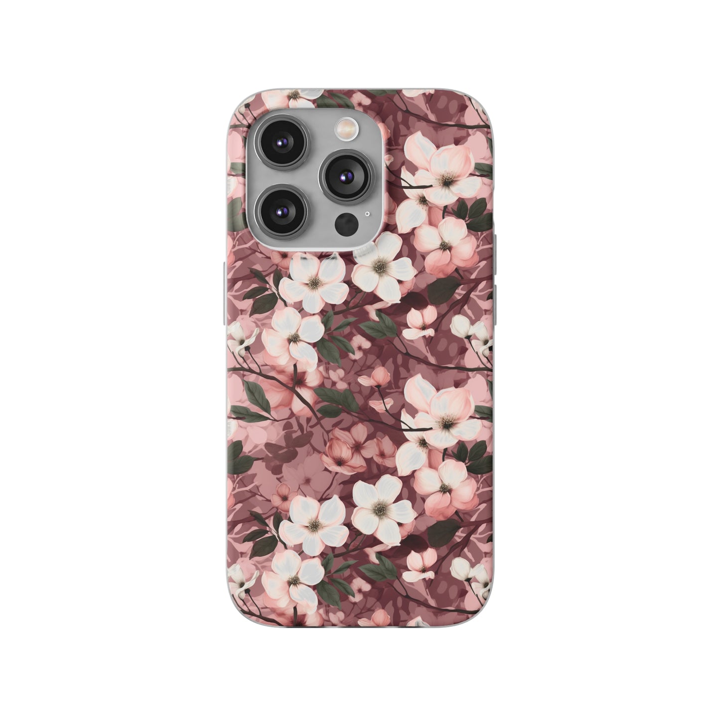 Sparse Dogwood Blossom Phone Case - Elegant Floral Design for Your Smartphone - Flexi Cases Phone Case Pattern Symphony   