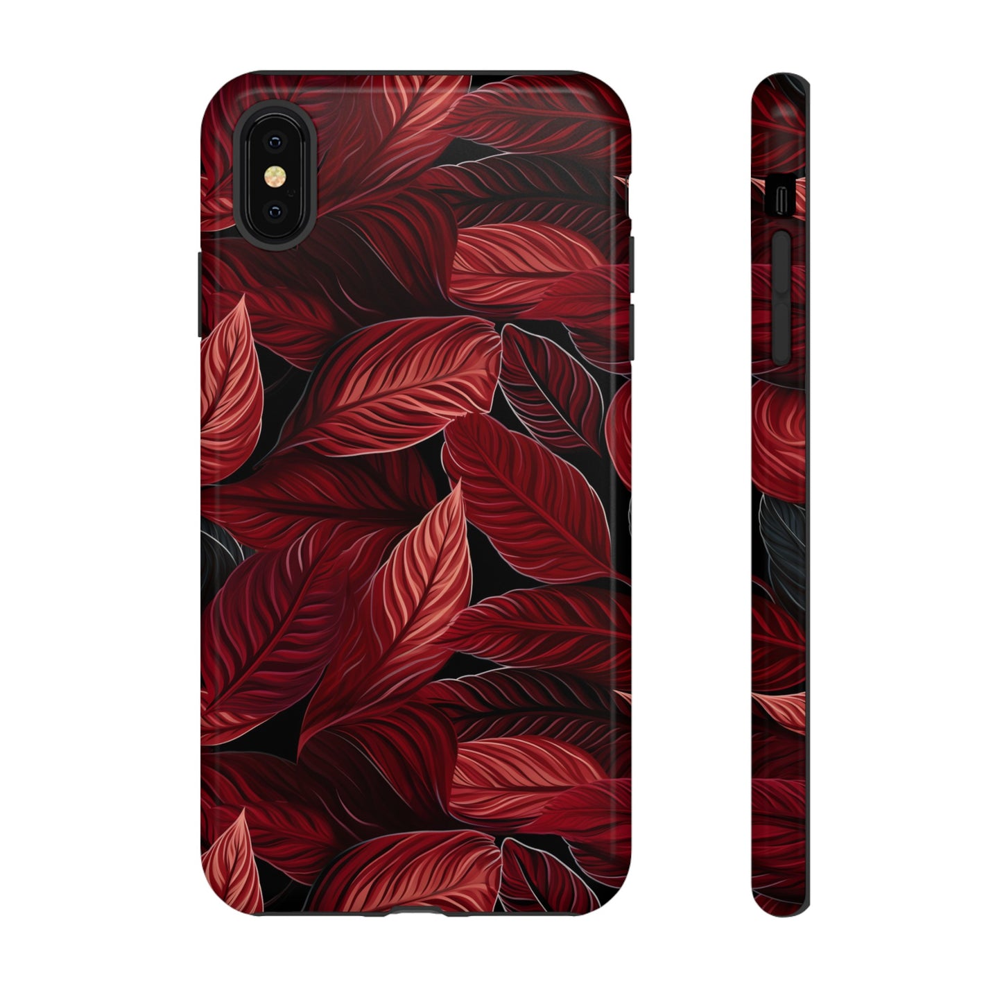 Scarlet Whispers: Lush Autumn Colours in Botanical Bliss - Tough Phone Case