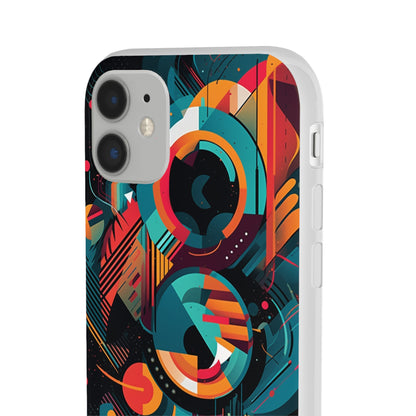 Vibrant Geometric Fusion Phone Case - Bold Squares & Circles Design - Flexi Cases Phone Case Pattern Symphony   