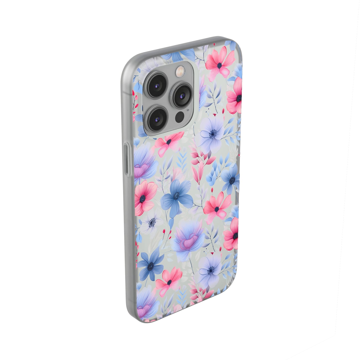 Floral Whispers - Soft Hues of Violets, Pinks, and Blues - Flexi Phone Case Phone Case Pattern Symphony   