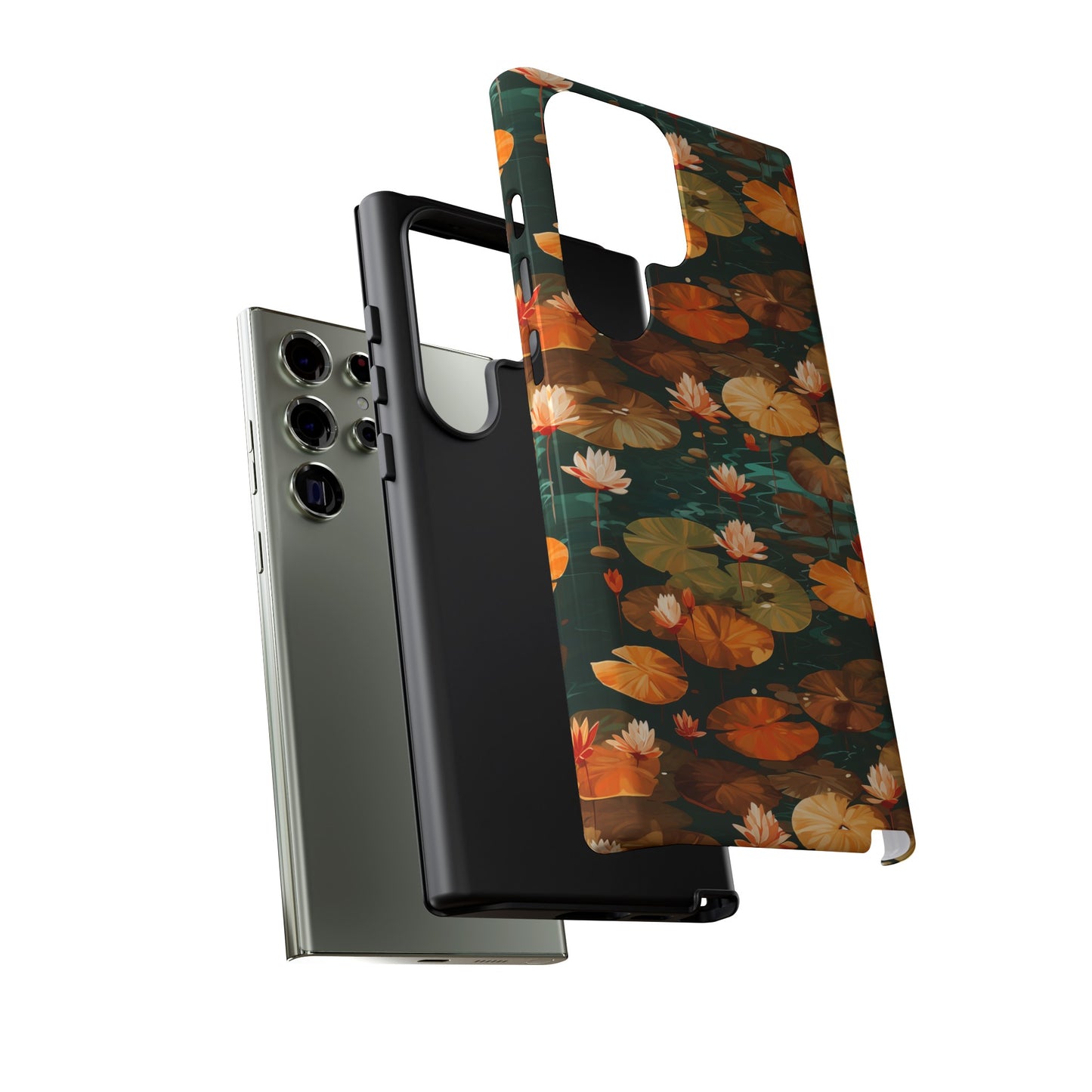 Orange Lotus Whisper: Autumn on the Water - Tough Phone Case