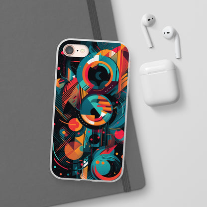 Vibrant Geometric Fusion Phone Case - Bold Squares & Circles Design - Flexi Cases Phone Case Pattern Symphony iPhone 8  