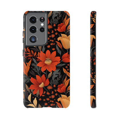 Autumn Blossom Noir: A Dark Floral Canvas Tough Case