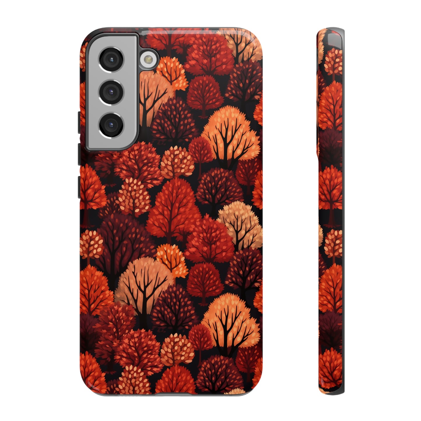 Crimson Forest: Autumn Trees in Vibrant Detail - Tough Phone Case