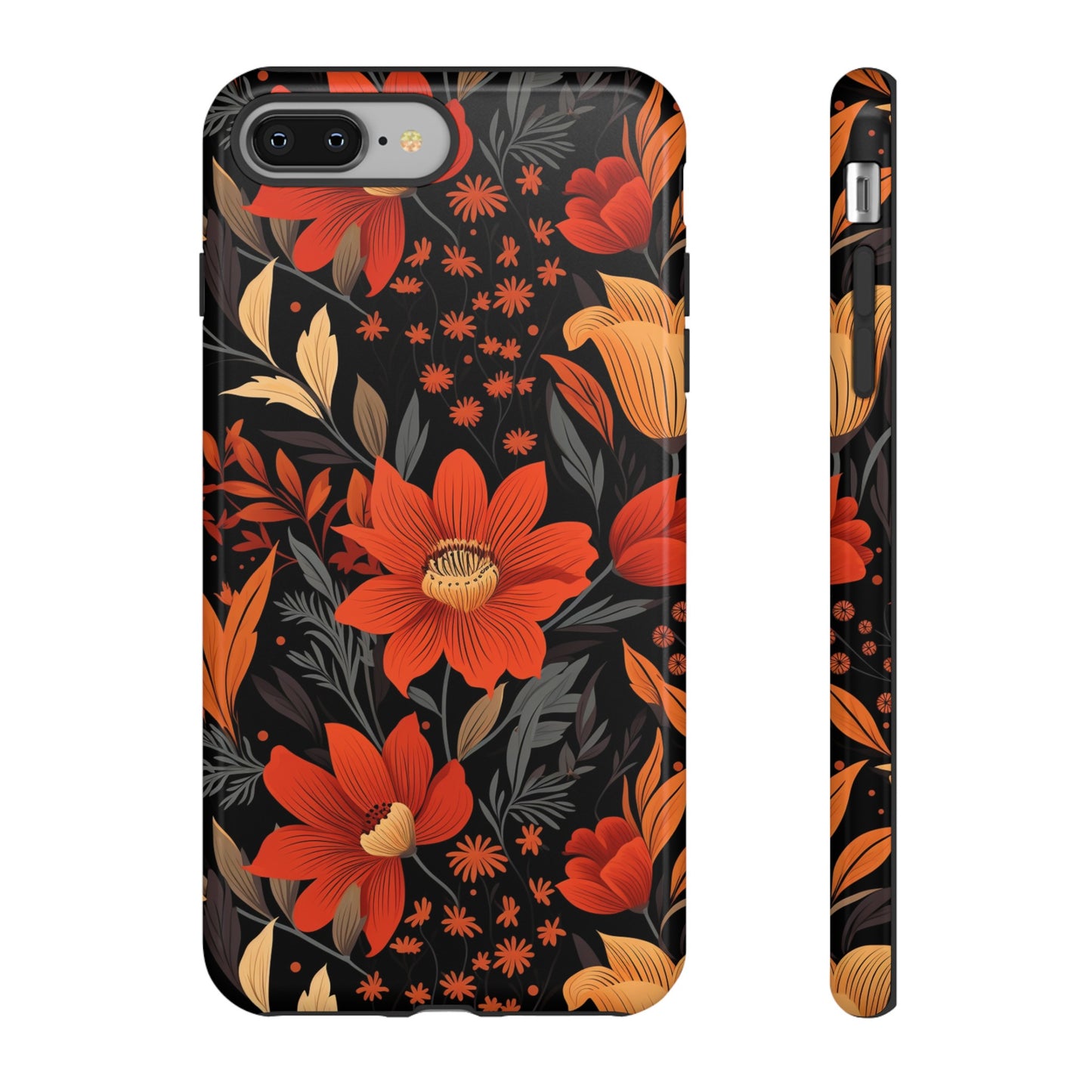 Autumn Blossom Noir: A Dark Floral Canvas Tough Case