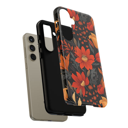 Autumn Blossom Noir: A Dark Floral Canvas Tough Case